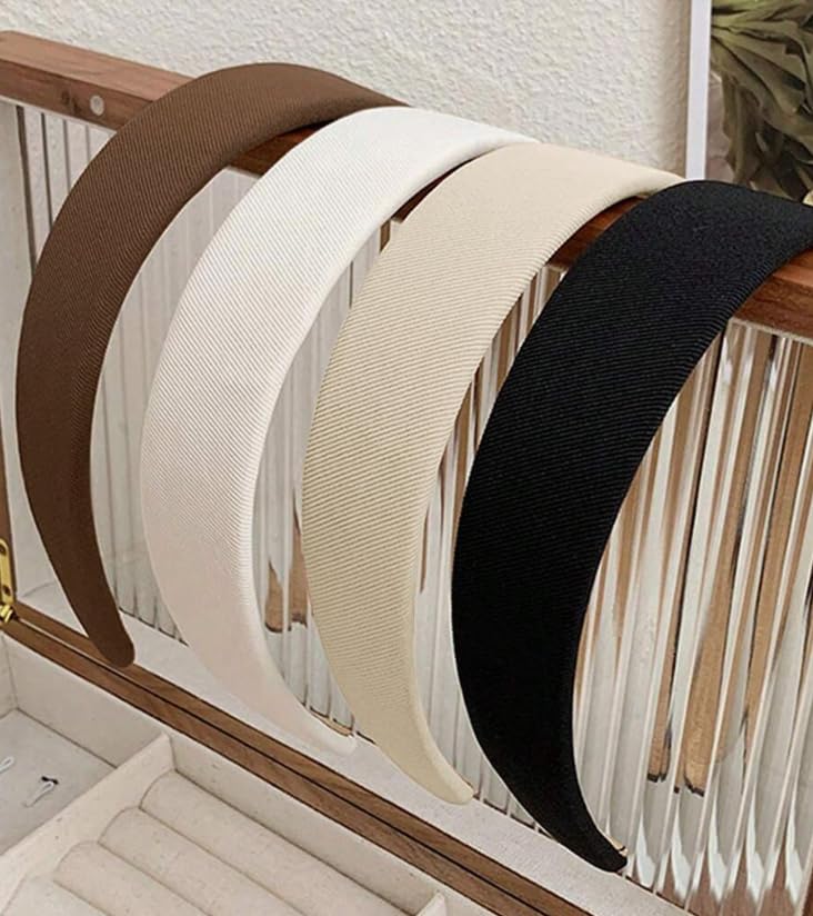 Huachi classic black faux-leather headband adds chic style with comfortable grip.