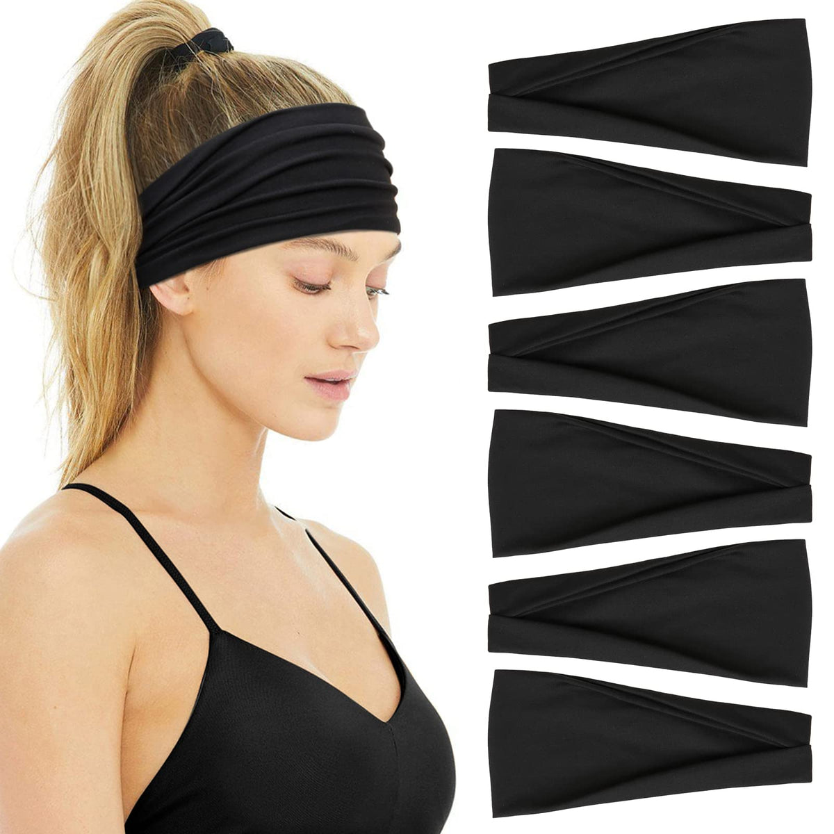 Huachi headbands soft breathable fabric for workouts