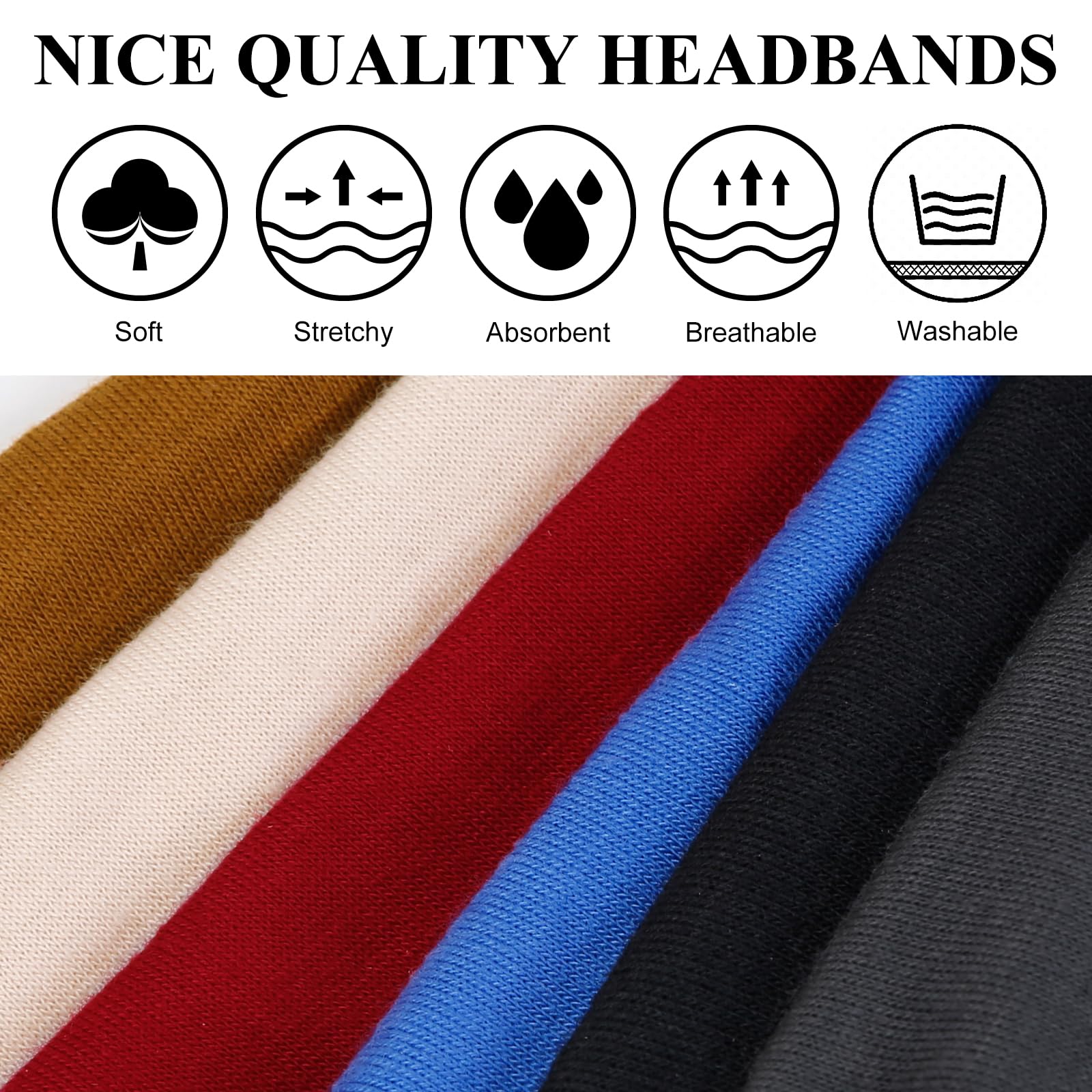 Huachi wide knotted headband shown from front and back for versatile styling.