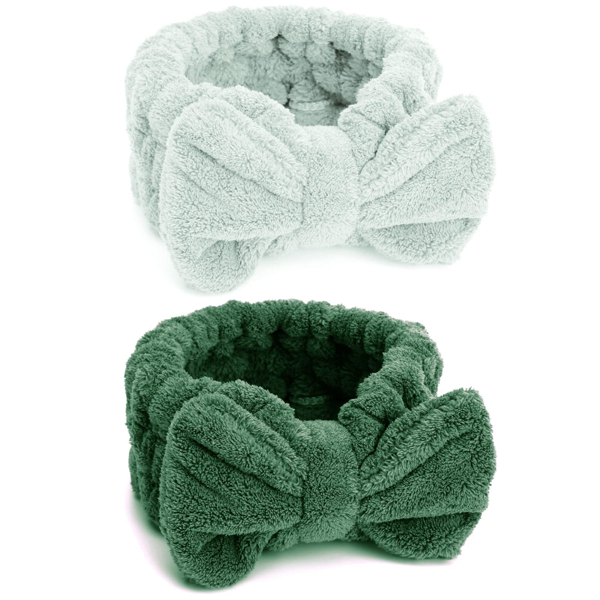 Huachi headbands for women with bows are soft and fluffy for spa-worthy face washing.