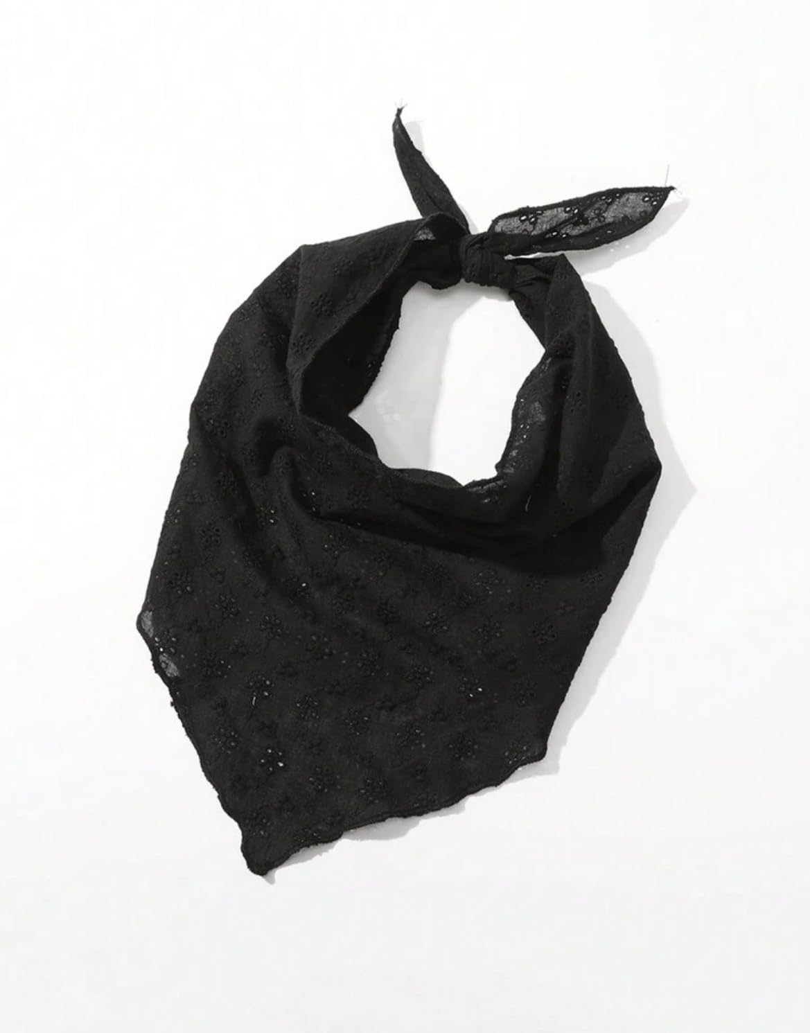 Huachi lace bandana with retro floral cutout for boho charm