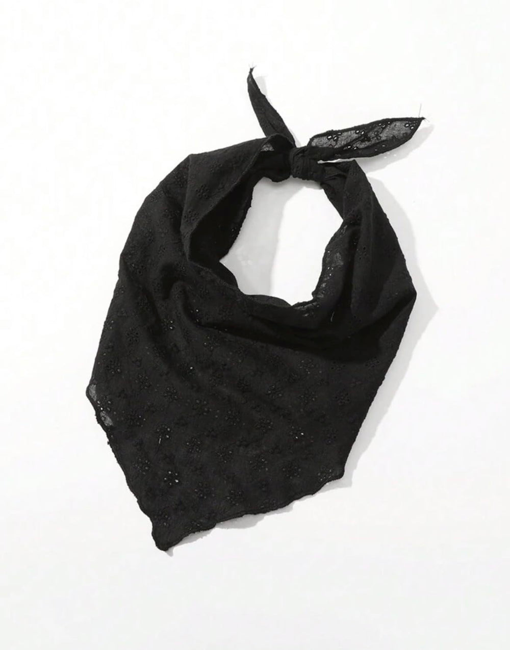 Huachi lace bandana with retro floral cutout for boho charm