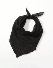 Huachi lace bandana with retro floral cutout for boho charm