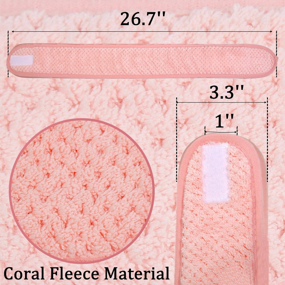 Huachi skincare headbands four-pack in four colors for rotating routines.