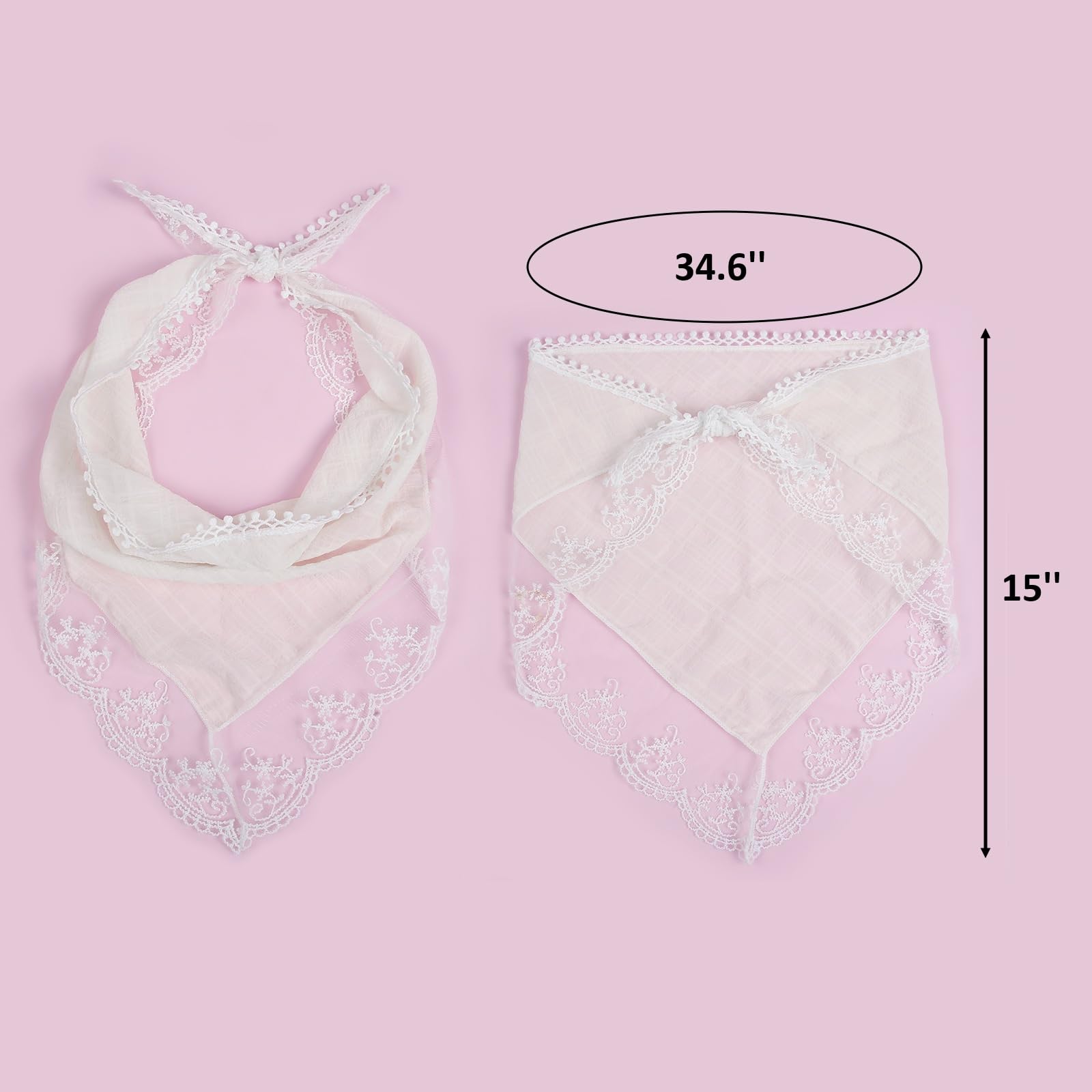 Huachi white bandana worn with a boho-chic dress for stylish layering.
