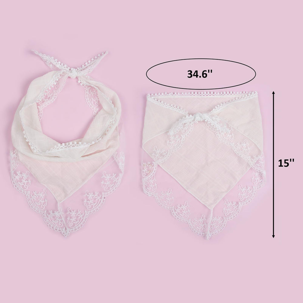 Huachi white bandana worn with a boho-chic dress for stylish layering.