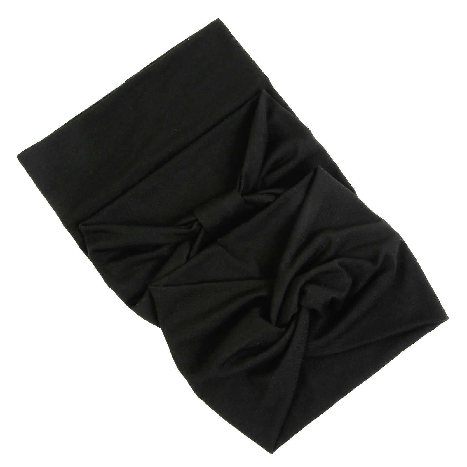 Huachi wide knotted headband in black offers stylish hold during active days