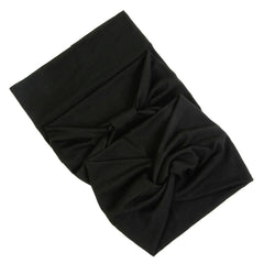 Huachi wide knotted headband in black offers stylish hold during active days