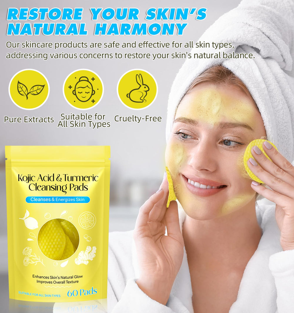 HUALIJIA Turmeric Kojic Acid Cleansing Pad in travel kit ideal for gym bag or trip.