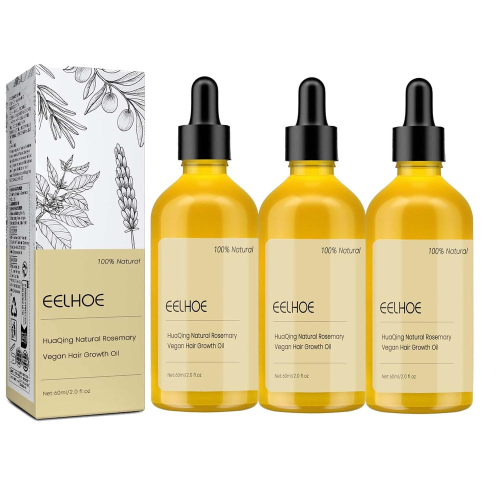 HuaQing 180ml rosemary oil bottle for nourishing hair growth.
