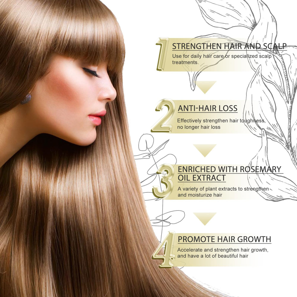 HuaQing rosemary oil ingredients highlight nutrients for hair nourishment.