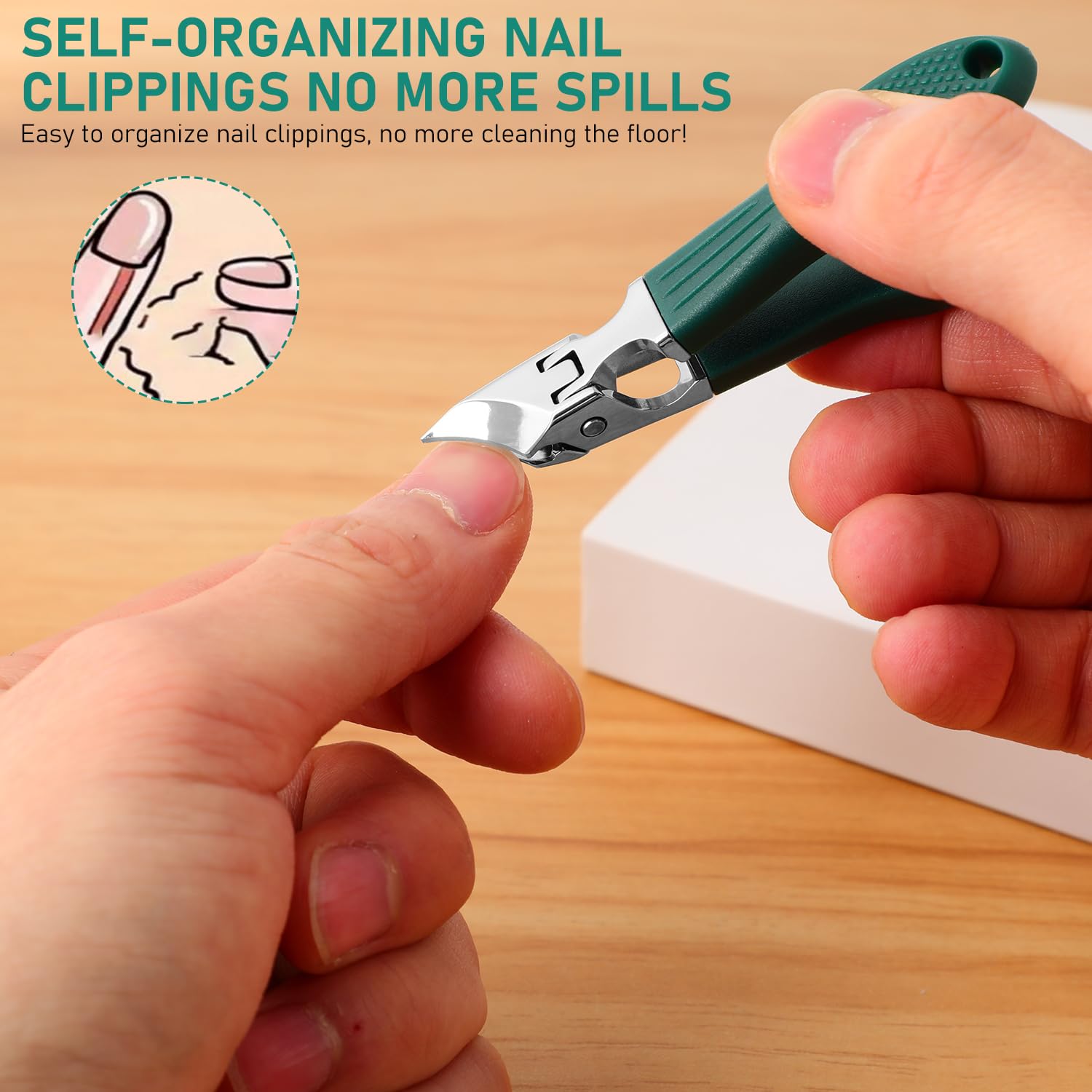 Huatinent oblique-mouth anti-splash design for cleaner nails and thick-nail cuts