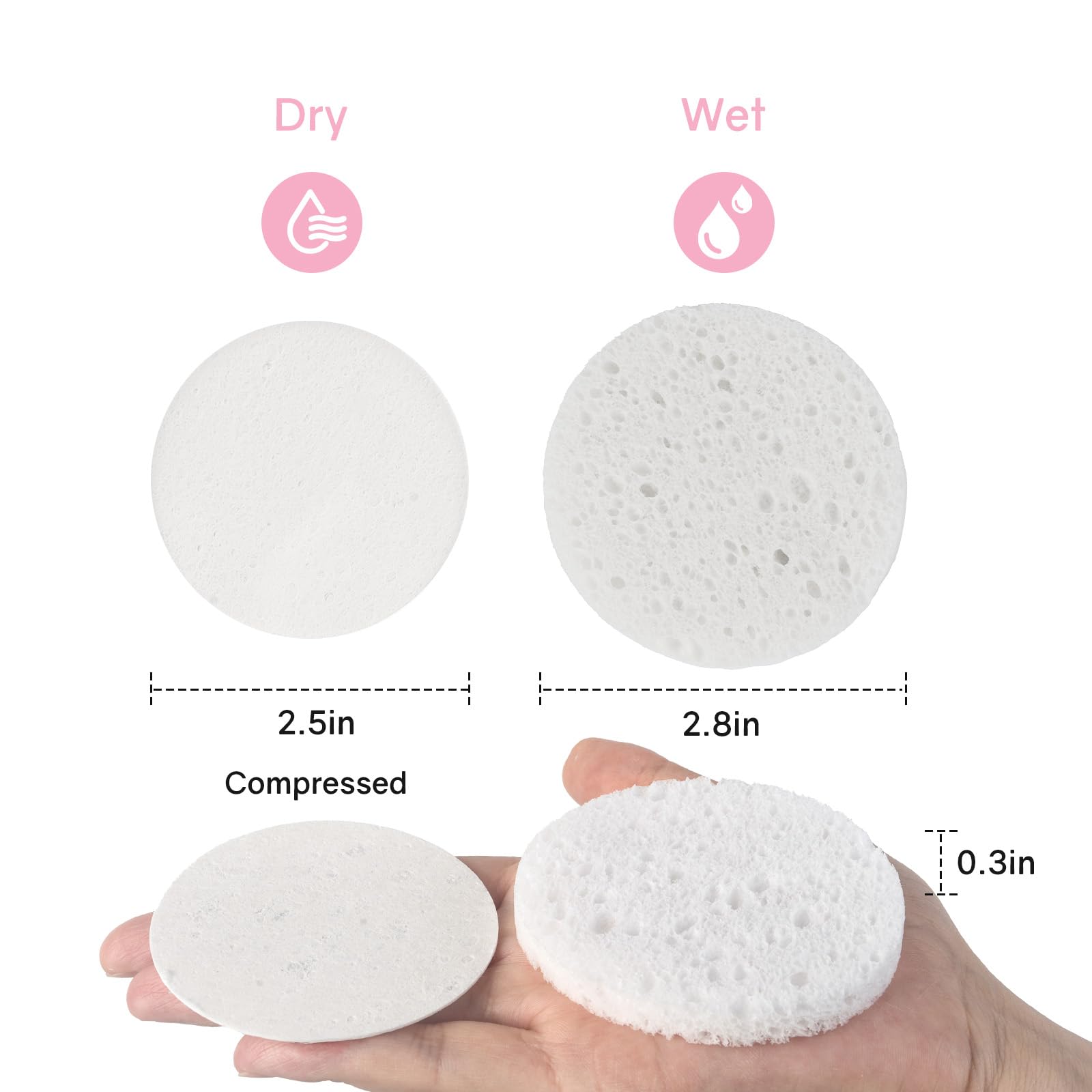 HUAXIN BIOTECHNOLOGY 50-count sponges dry pack supports travel-friendly storage.