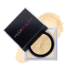 Huda Easy Bake Banana Bread packaging displays compact for long-wear makeup.