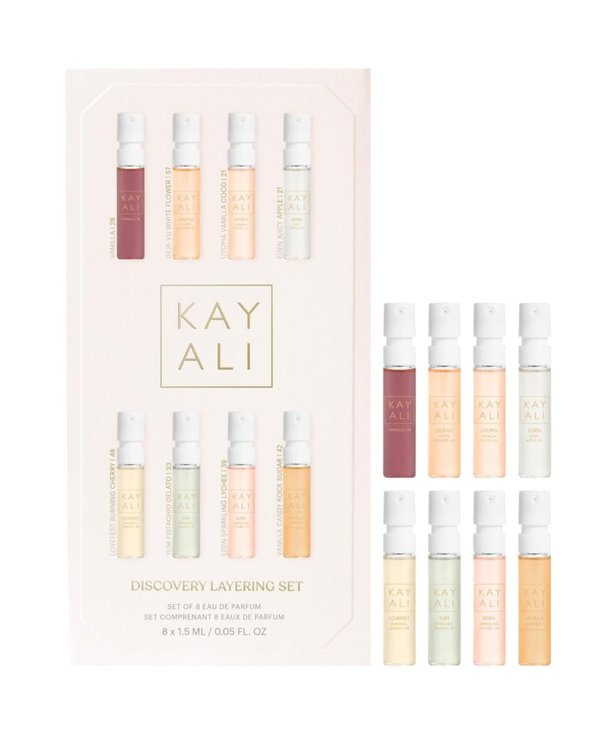 Huda KAYALI Discovery Layering Gift Set — 8 Fragrances, 8 x 1.5 mL