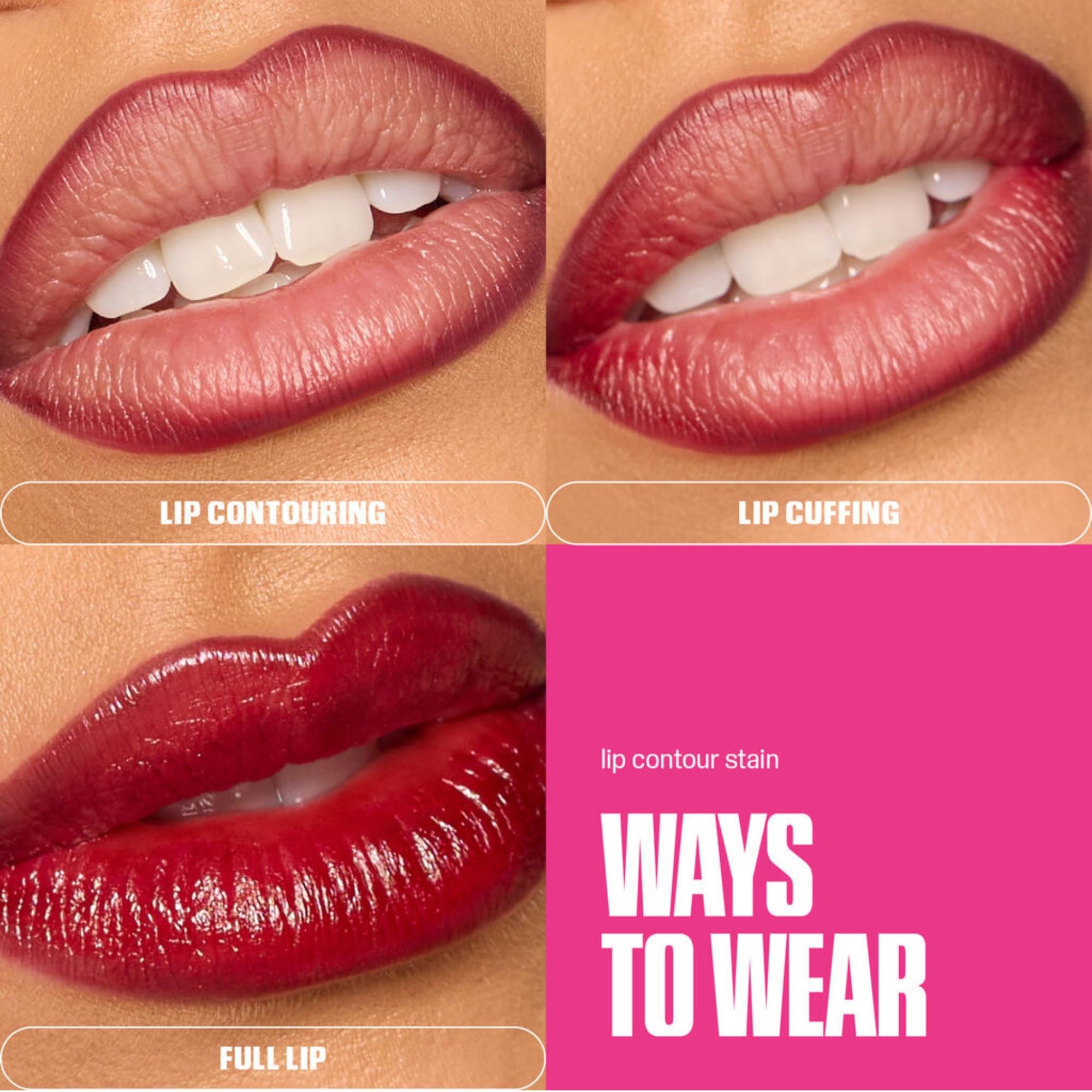 Huda Lip Contour Stain Warm Brown kiss-proof transfer-proof close-up