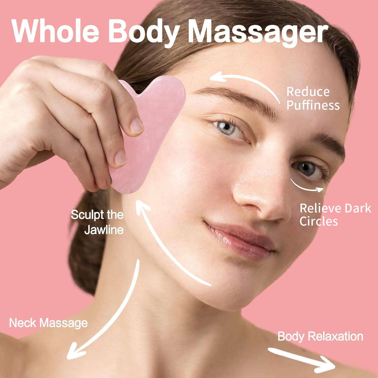 huefull Gua Sha ergonomic edges tool supports comfortable facial contouring sessions