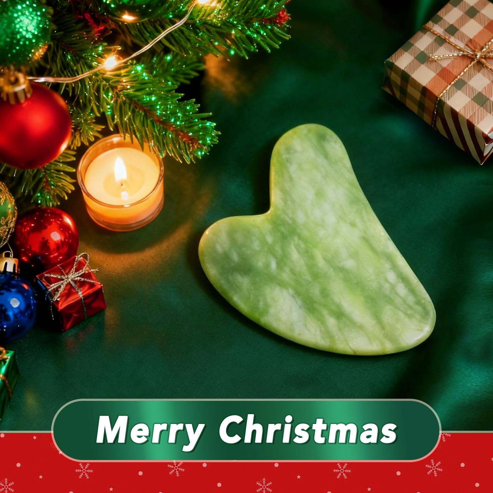 Huefull Gua Sha jade tool showcases Xiuyan Jade natural texture for soothing glide