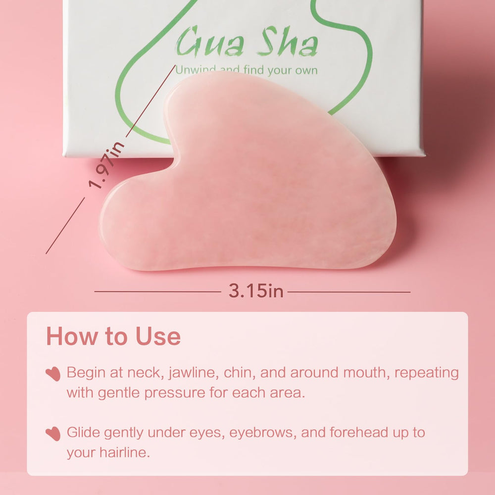 huefull Gua Sha rose quartz body tool for tension relief and relaxation