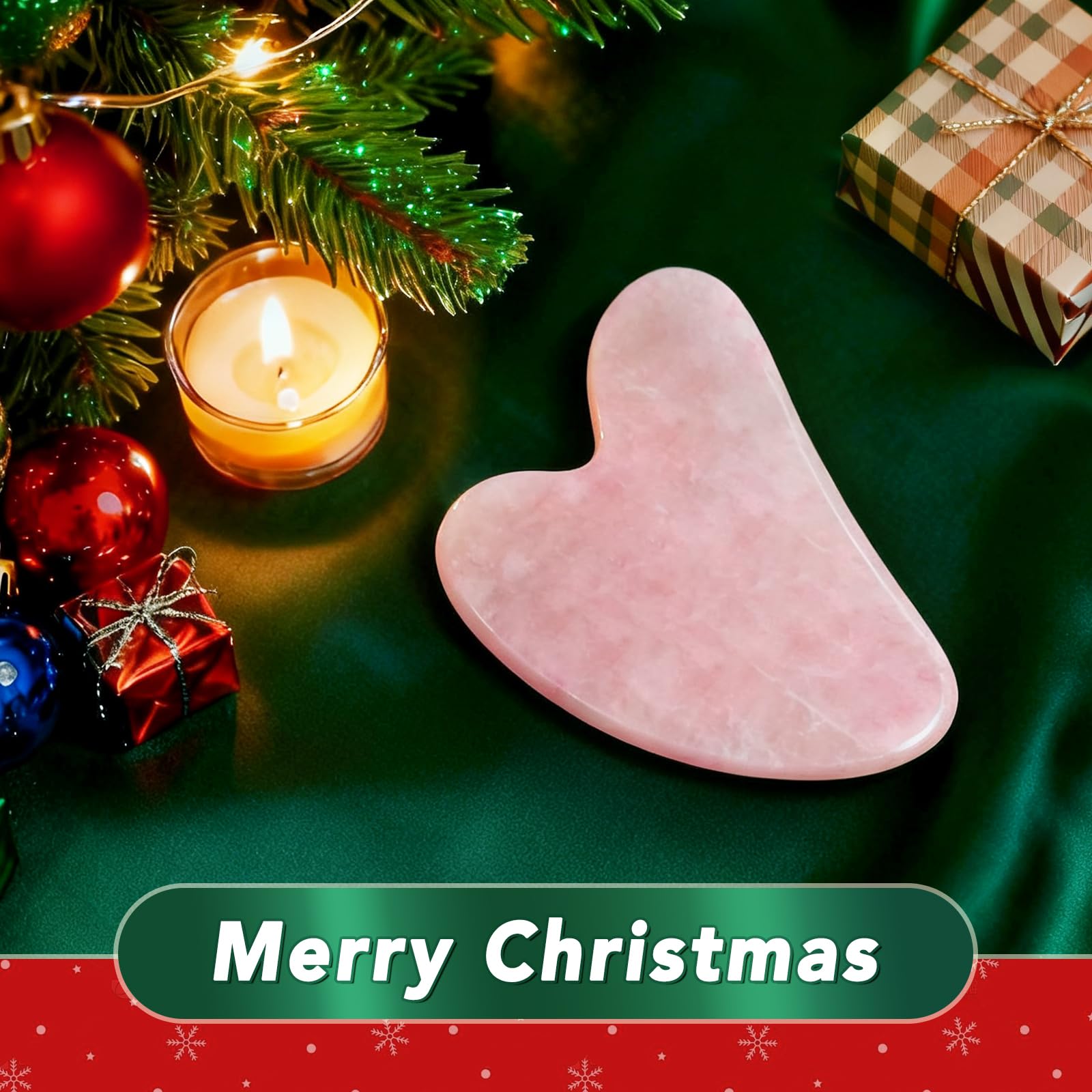 huefull Gua Sha rose quartz close-up highlighting natural stone varieties and smooth finish