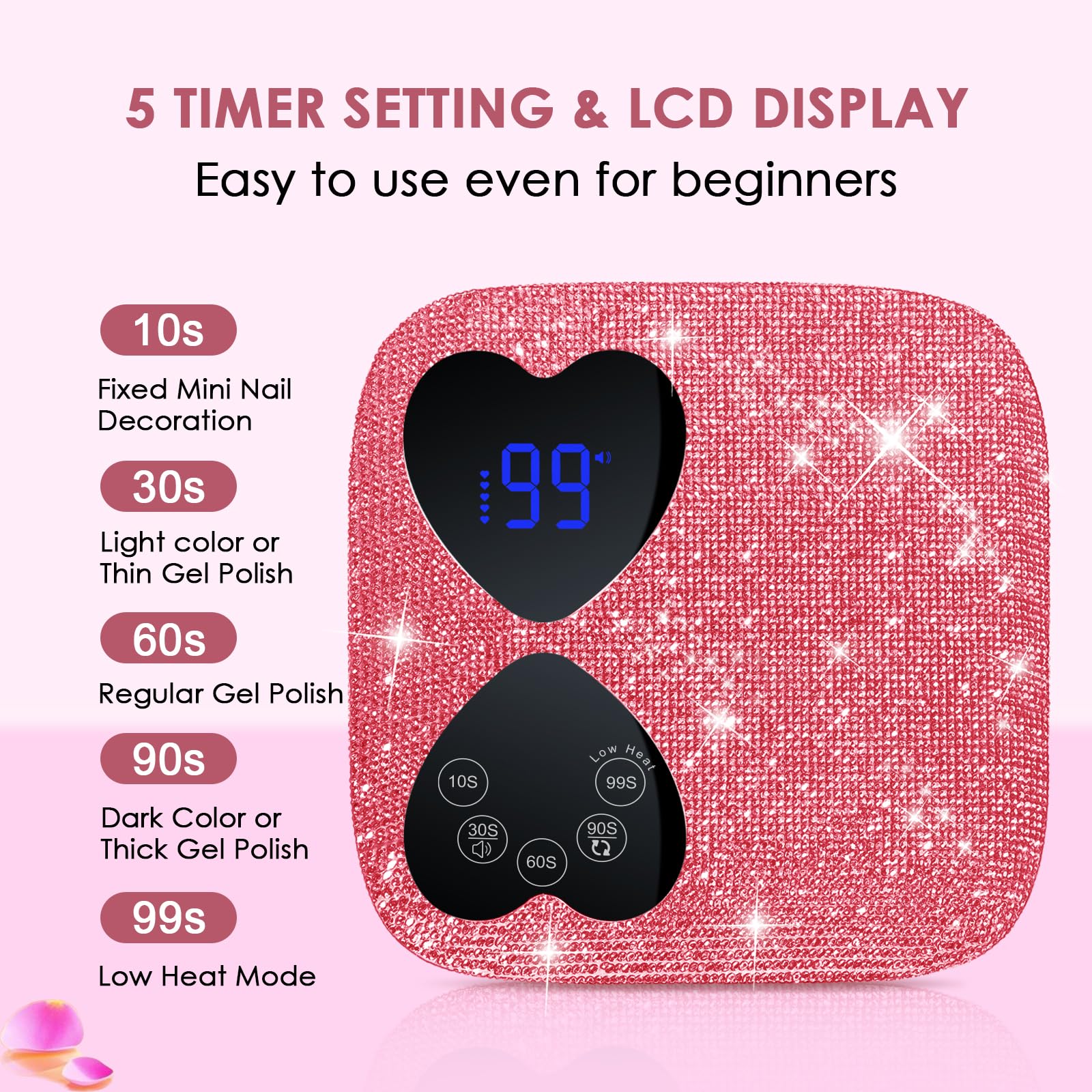 HUITINE 80W LED nail lamp delivering fast, even curing across nails.