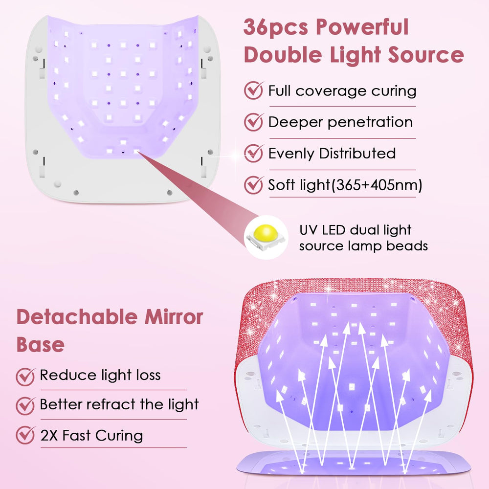HUITINE cordless UV lamp features full-touch display for precise timer control.
