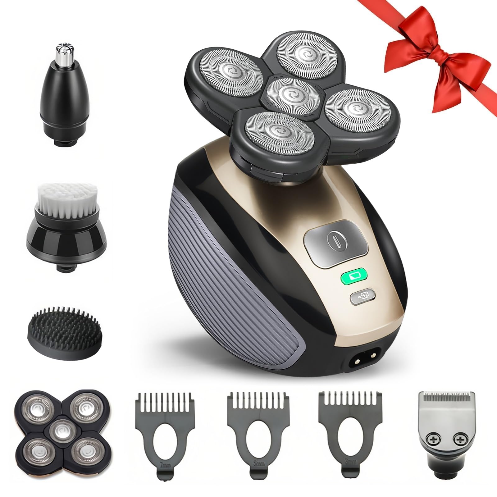 Hugdew 5-in-1 head shaver front view for quick bald grooming