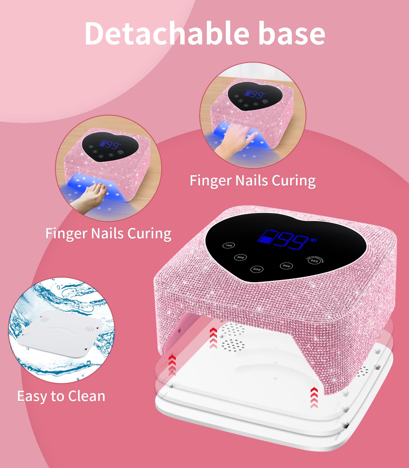 HUGMAPLE UV nail lamp cures all gel polishes for salon-quality results