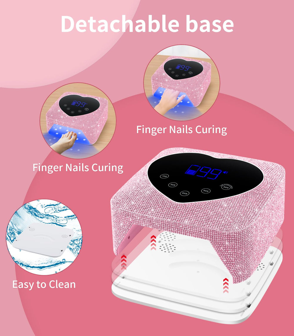 HUGMAPLE UV nail lamp cures all gel polishes for salon-quality results