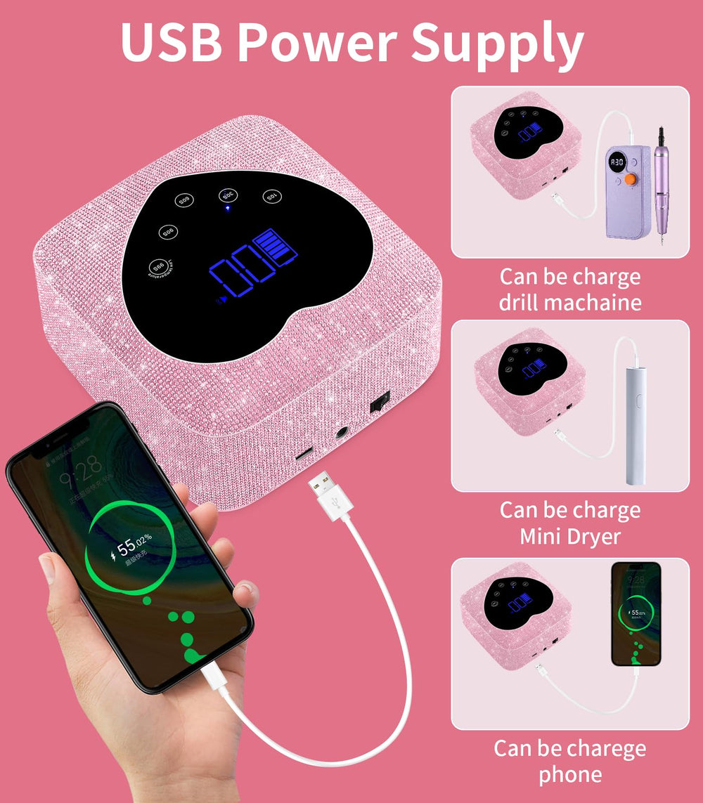HUGMAPLE UV nail lamp removable base for easy cleaning and space