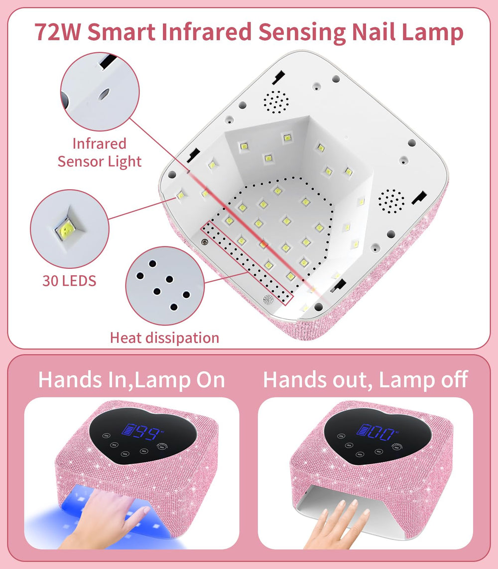 HUGMAPLE UV nail lamp side view showing compact footprint