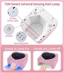 HUGMAPLE UV nail lamp side view showing compact footprint