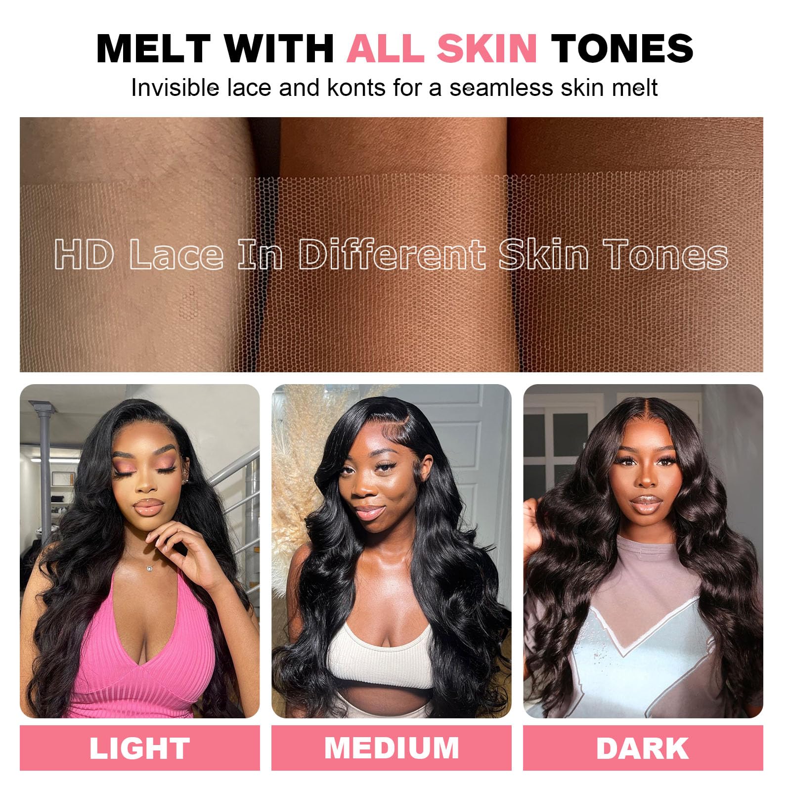 Hugsun natural color wig ready to blend with hair