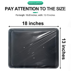 HUHKOUAE transparent elastic-tray-cover fits standard trays for easy application.