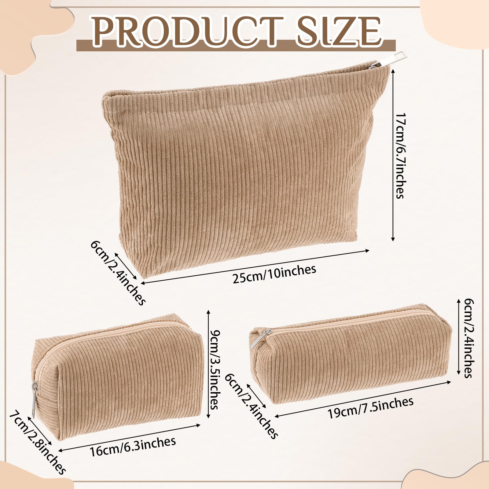 Huhumy corduroy travel toiletry bag closeup with textured fabric.