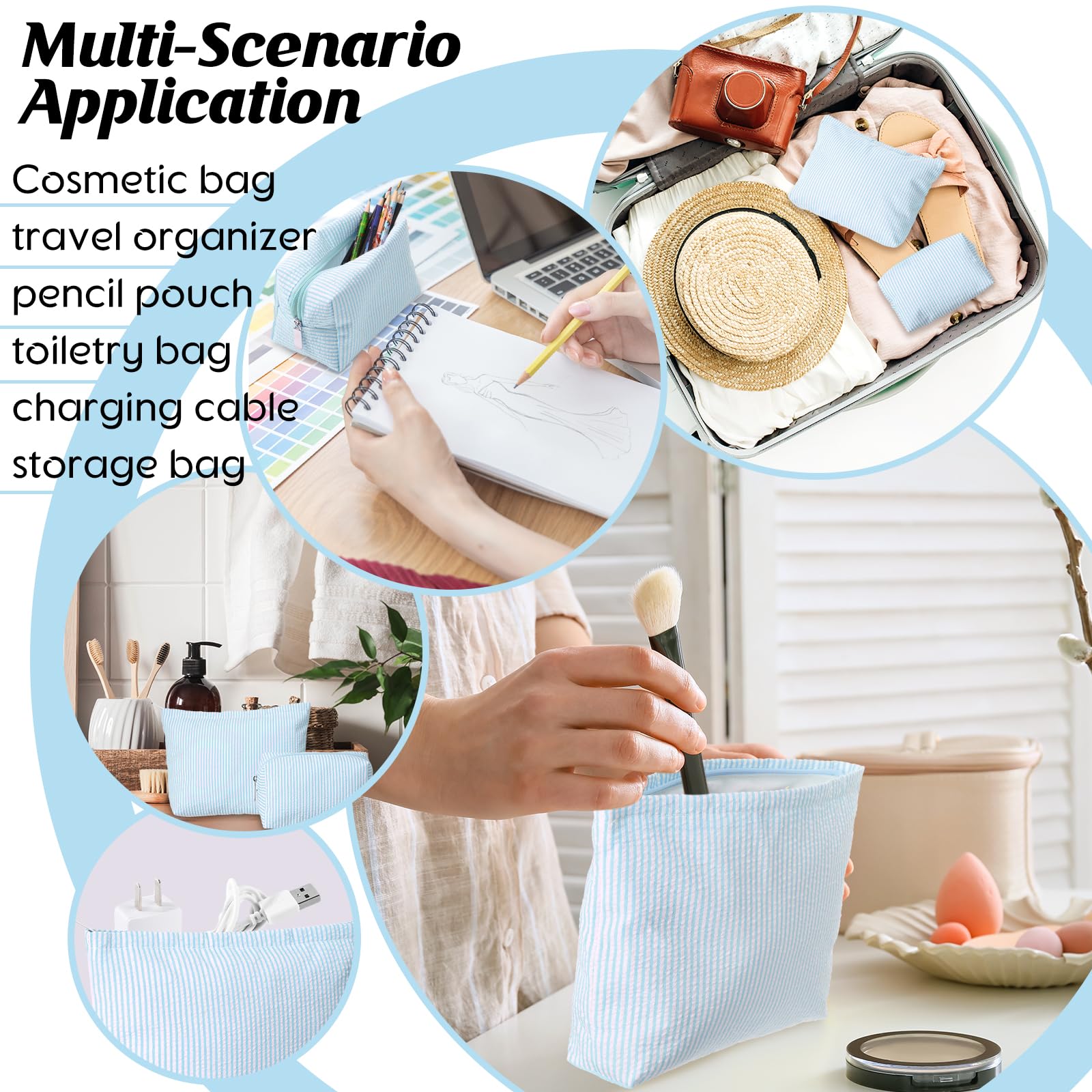 Huhumy dual-size makeup pouches showcase versatile storage for different items.