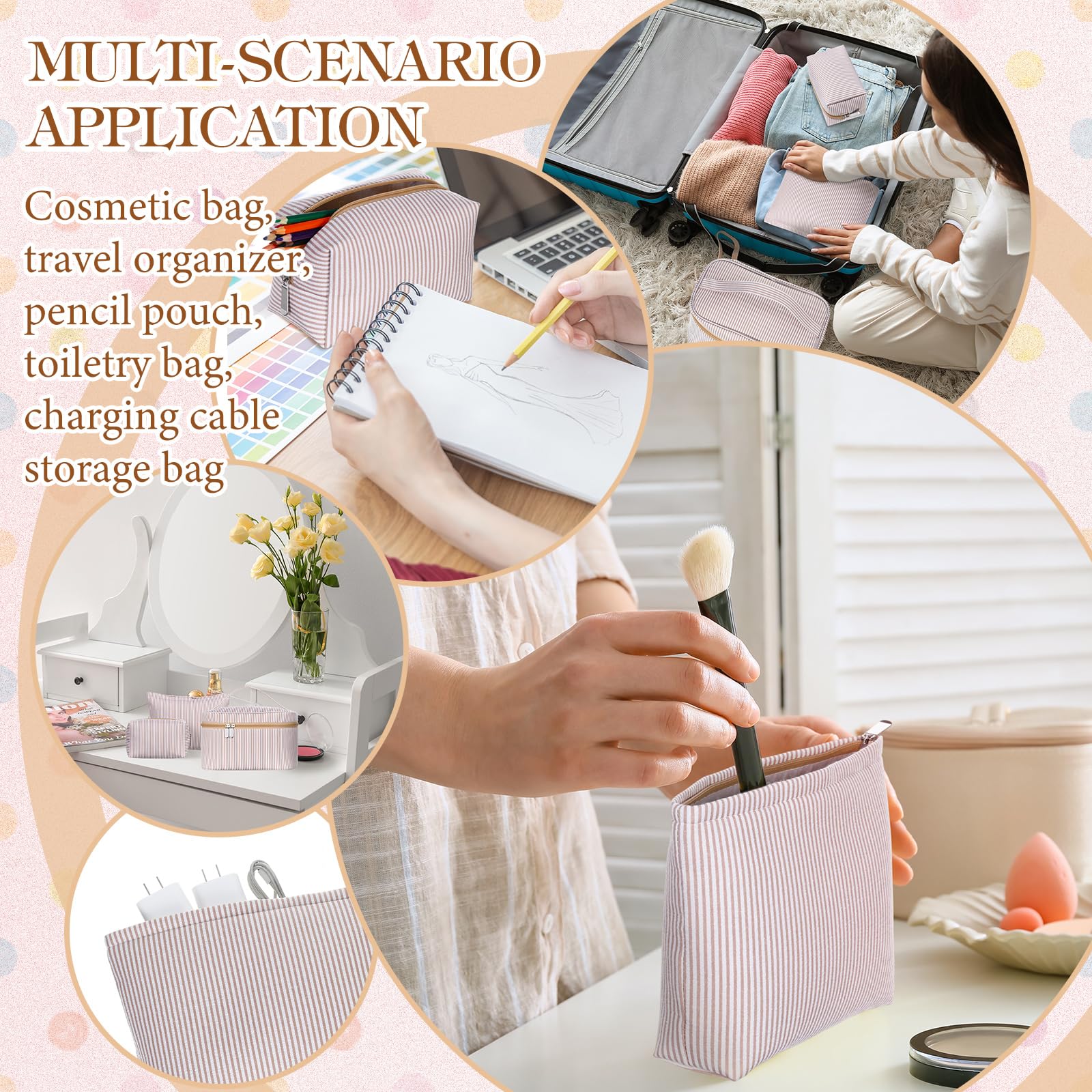 Huhumy makeup bag interior keeps cosmetics neatly organized