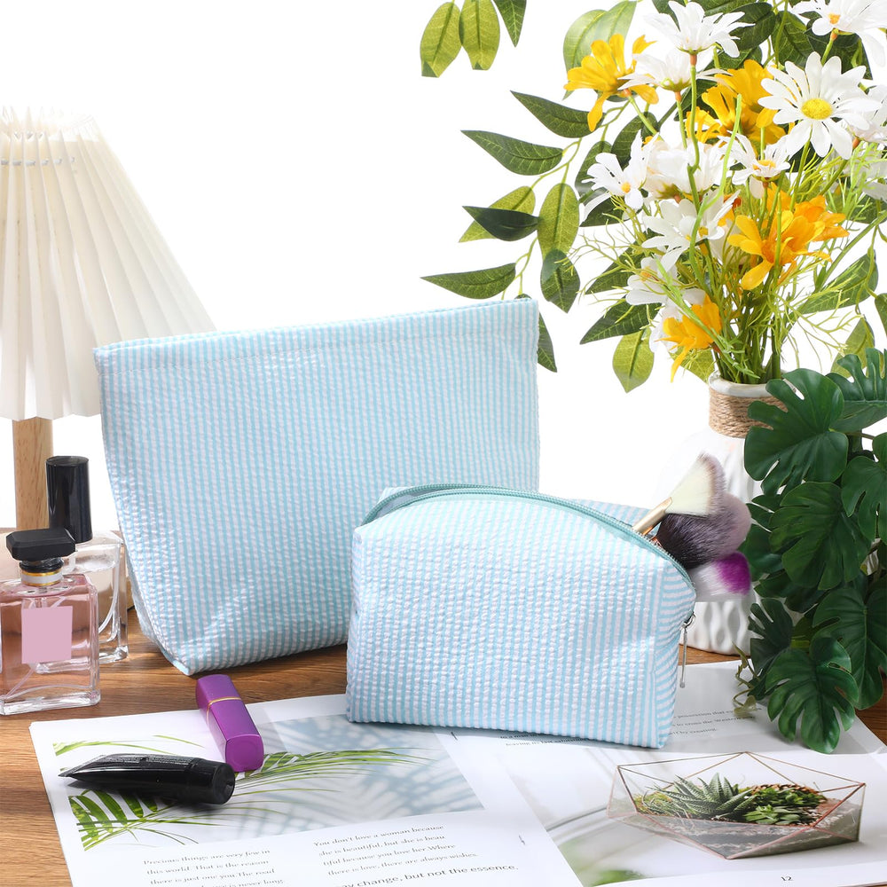 Huhumy large travel toiletry pouch open, showing roomy interior and easy access.