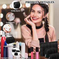Huhumy Puffy bag dimensions image, three sizes to sort items efficiently.