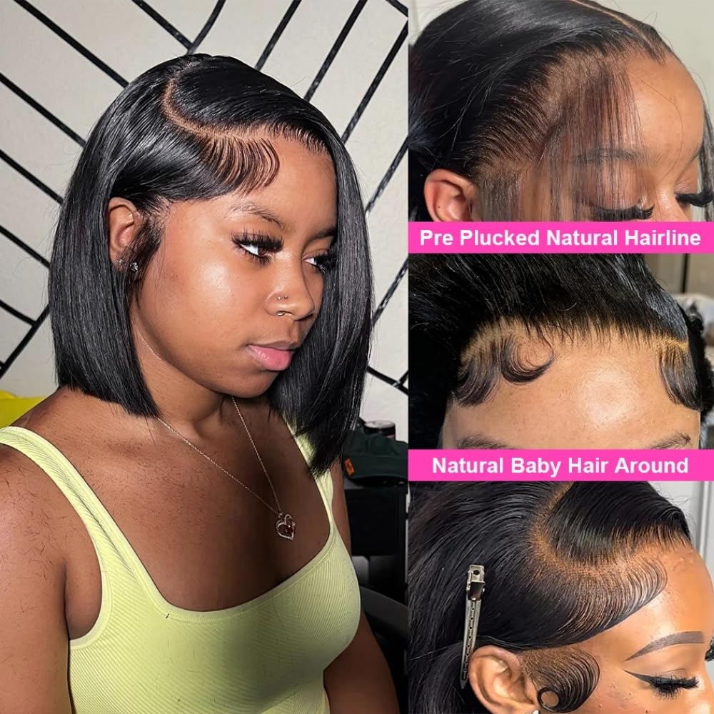 HUIDI bob wig with bleached knots delivers natural hairline and believable scalp