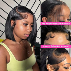 HUIDI bob wig with bleached knots delivers natural hairline and believable scalp