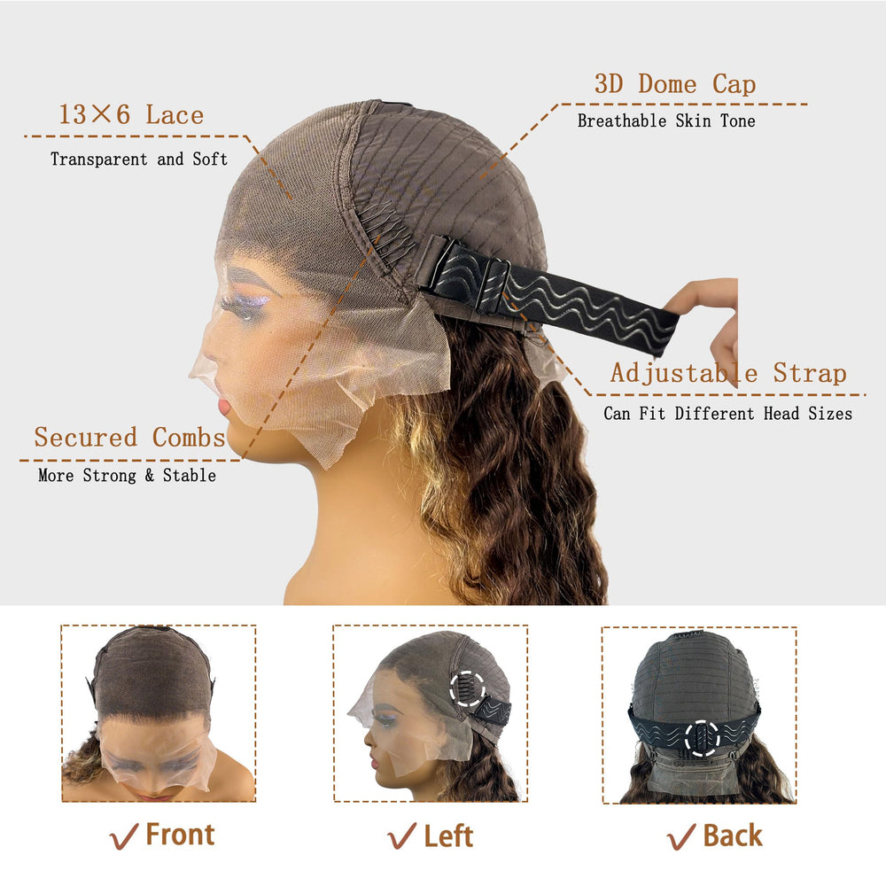 Huirslex ambient wet-and-wavy textured wig for easy day-to-night styling.