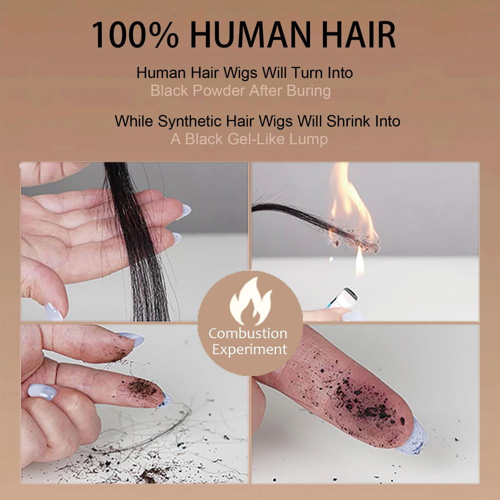 Huirslex glueless human hair wig close-up highlighting secure cap and comfortable wear.