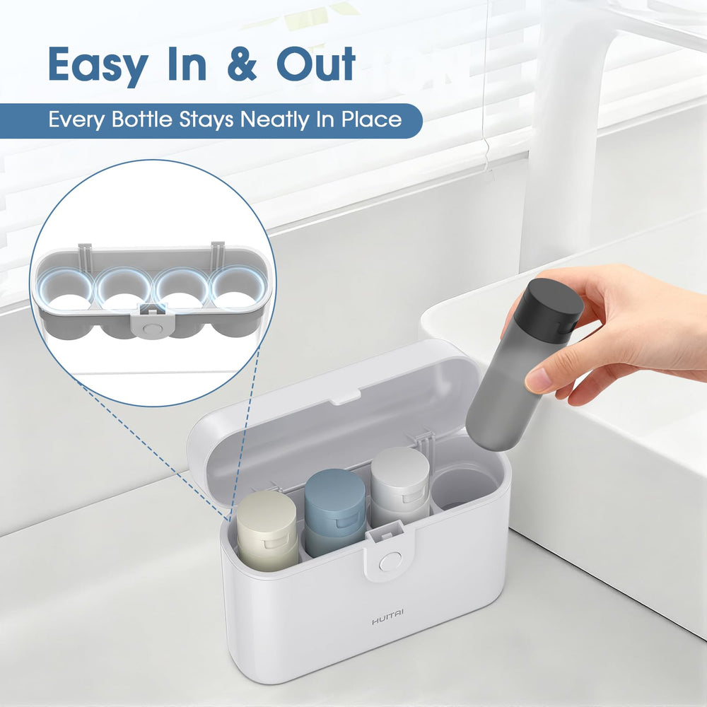 HUITAI individual compartments prevent leaks and simplify organization on trips.