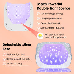 HUITINE 80W gel nail dryer speeds curing for glossy finishes.