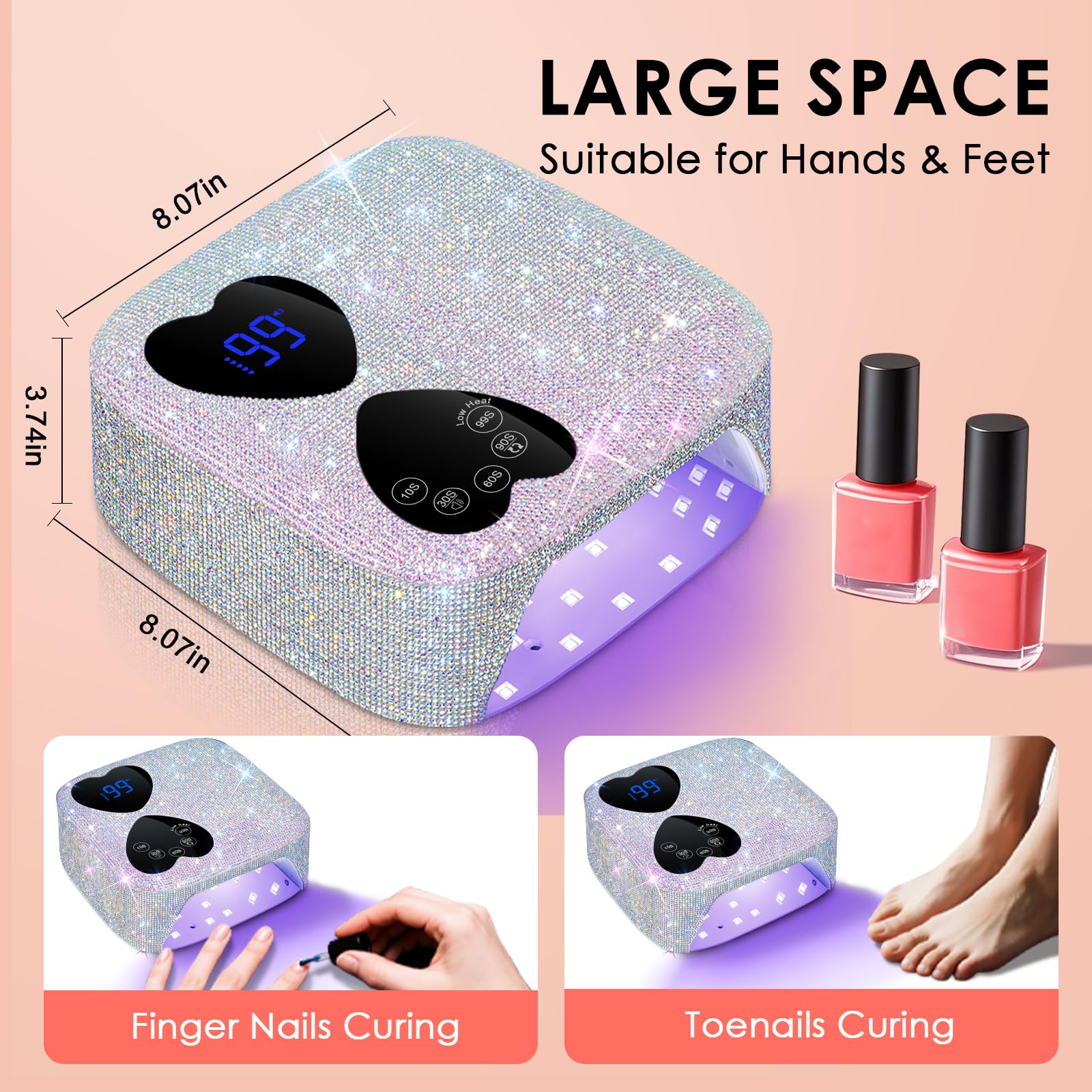 HUITINE long-battery life with USB charging for on-the-go nails.