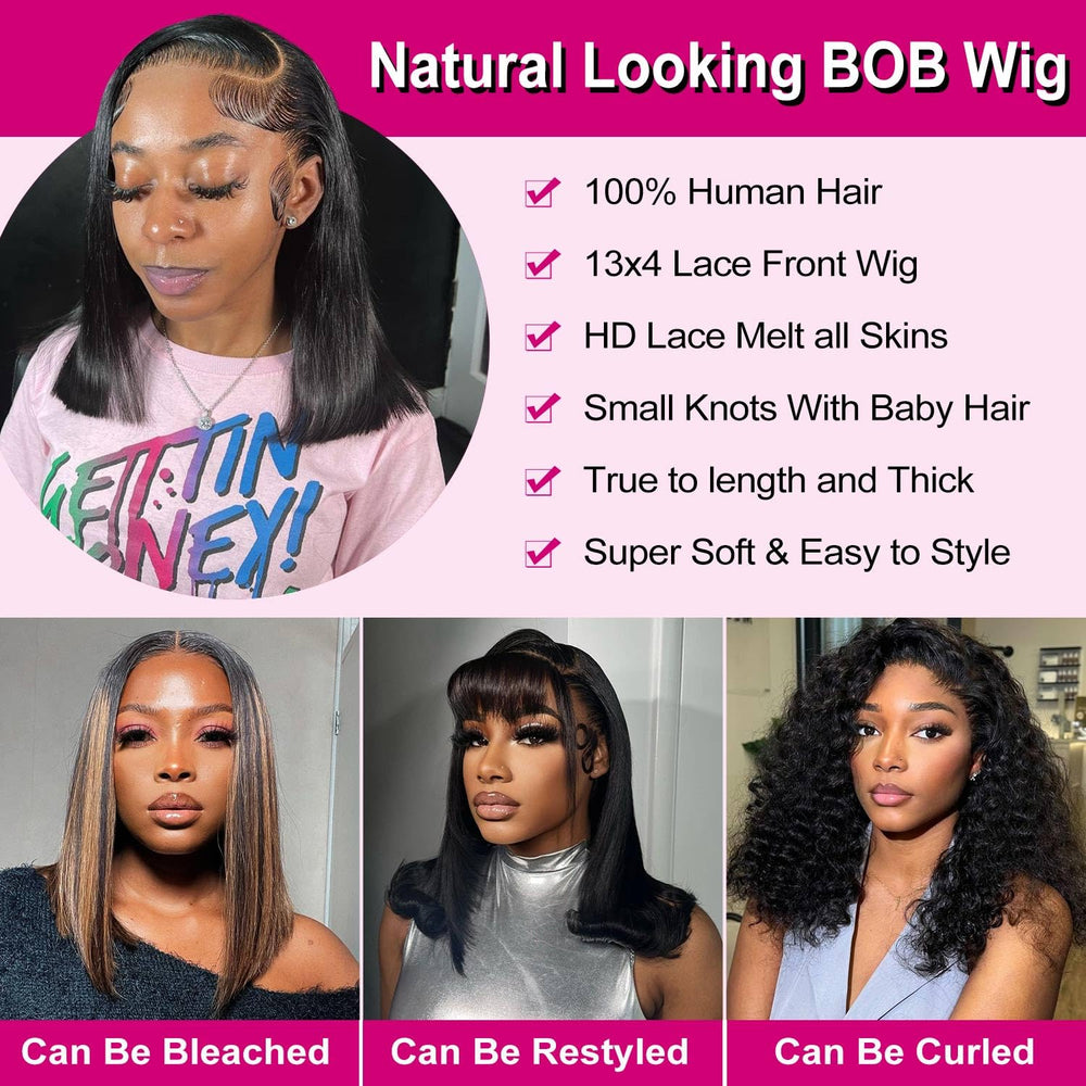 HUIWANYAN hihmarm bob wig side-part shows versatile styling options.