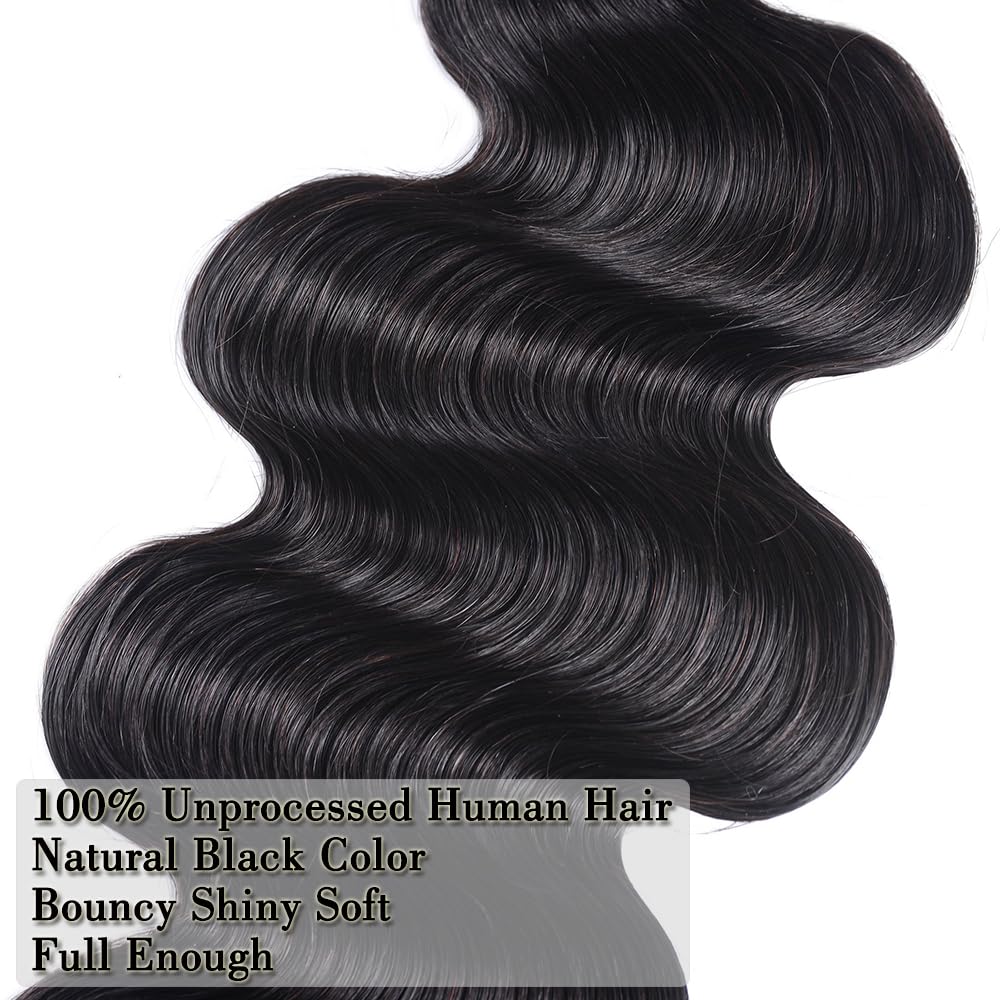 Hullran 12A body wave bundle 20-inch close-up shows length and fullness potential.