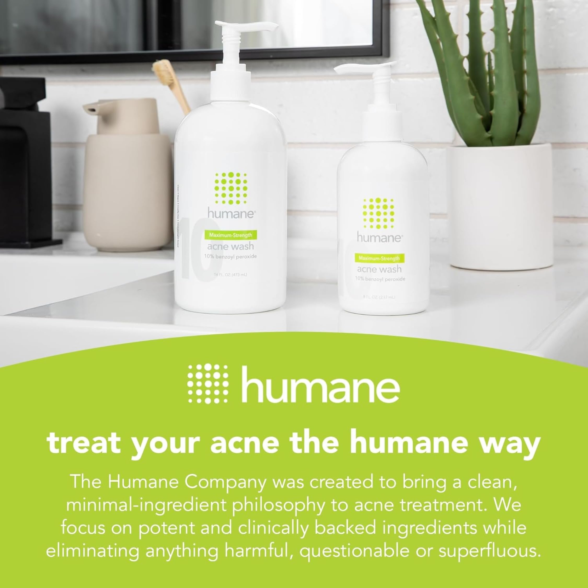 humane 8 oz bottle close-up — convenient size for daily use