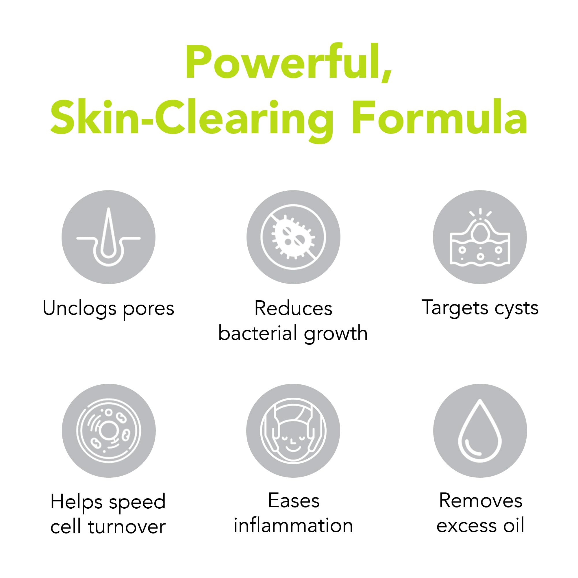 Humane benzoyl peroxide acne wash pump ready for daily use.